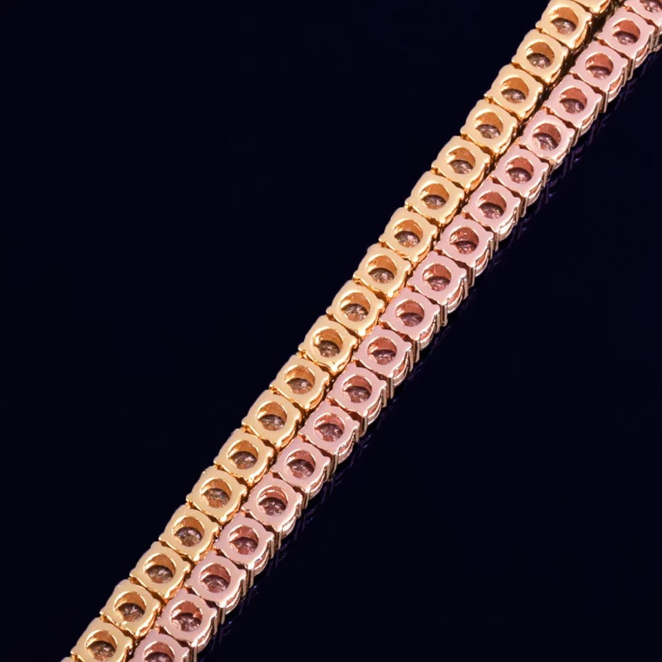 4MM Pink Diamond Tennis Chain