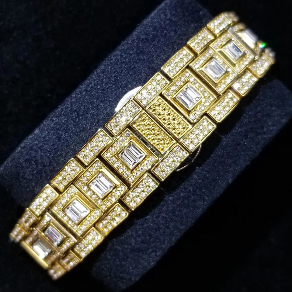 Gold Plated Diamond Day-Date Watch