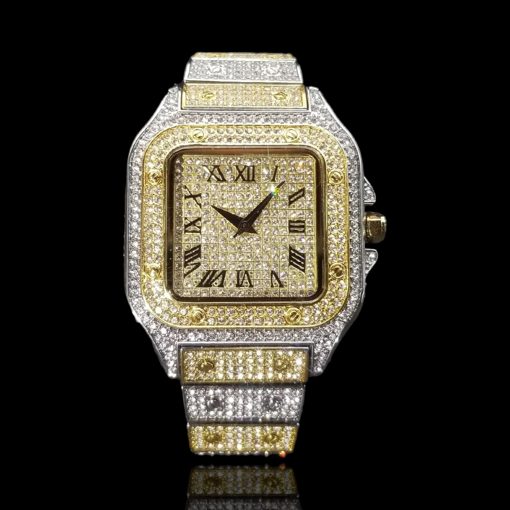 Fully Iced Out multi color King Square Watch