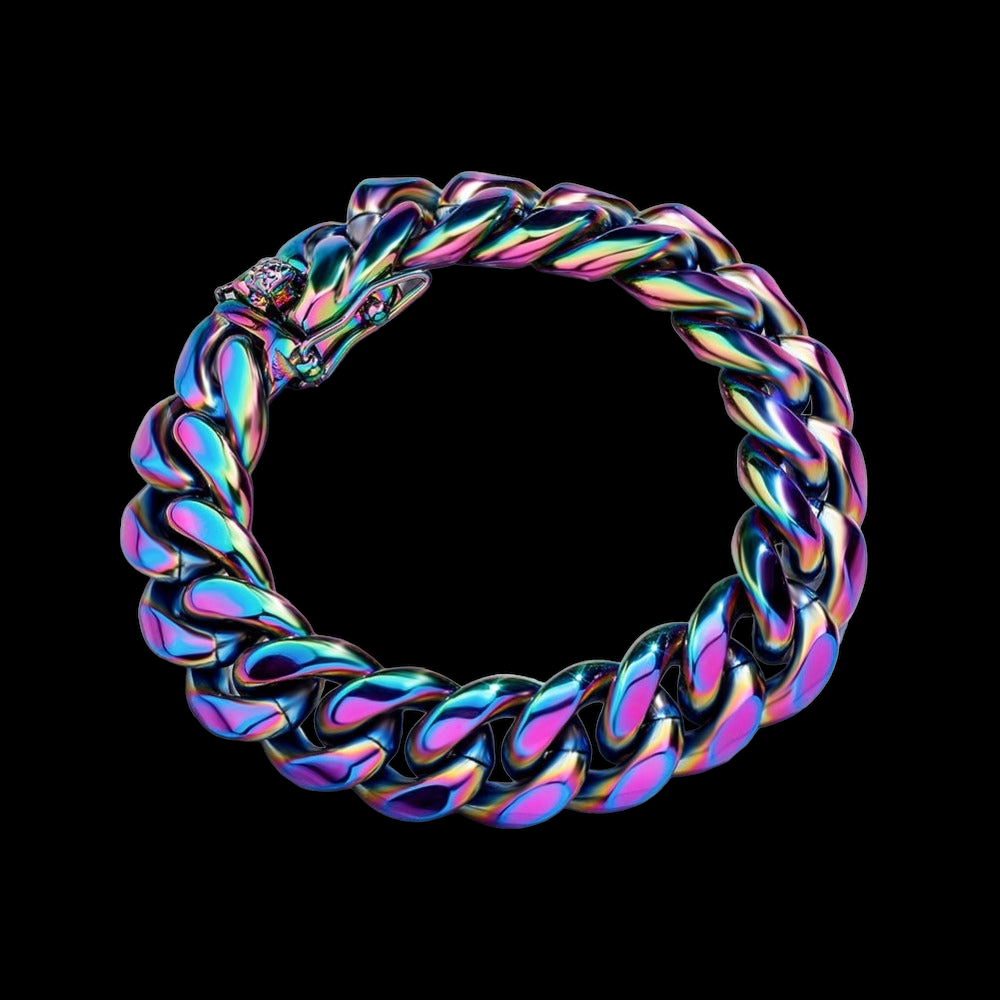 14mm Neo Chrome Cuban Bracelet