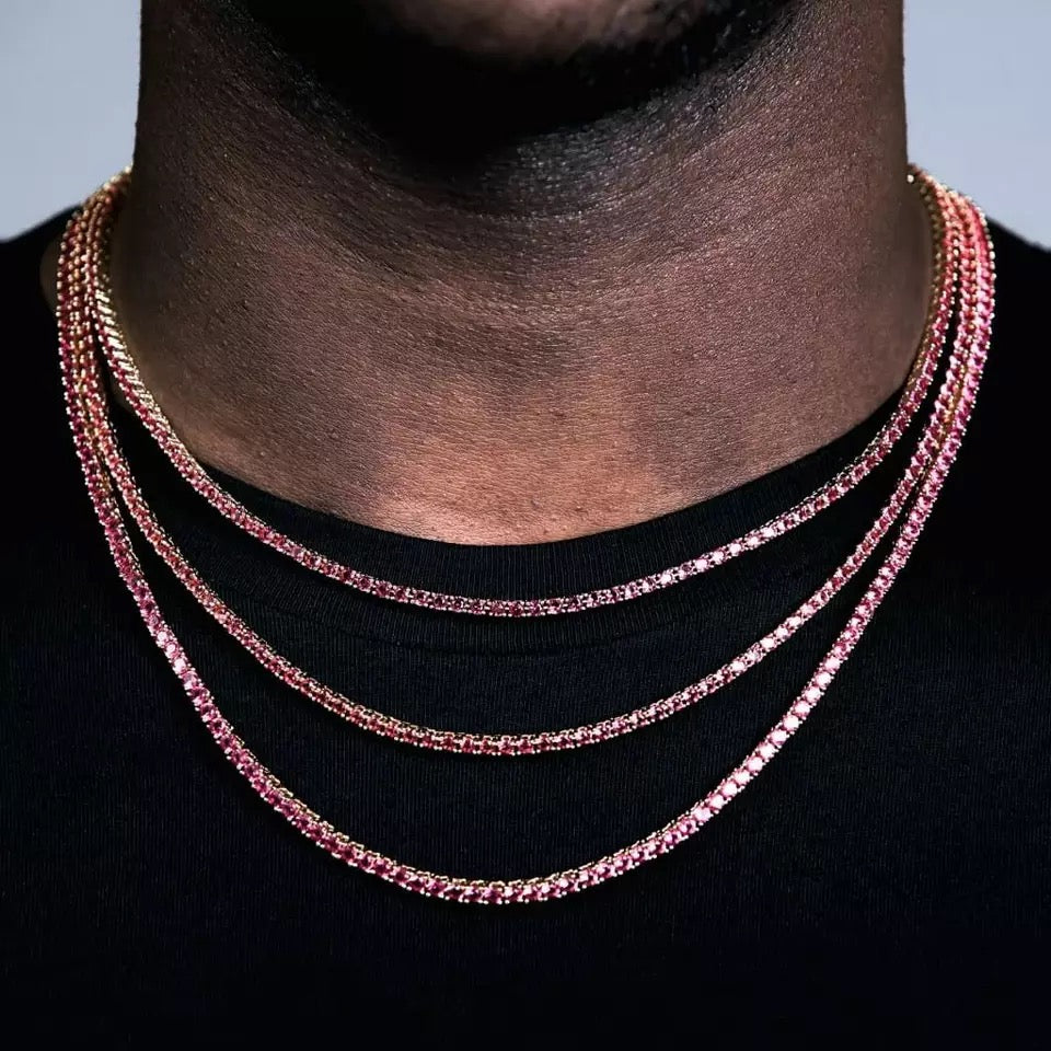 3MM Ruby Tennis Chain