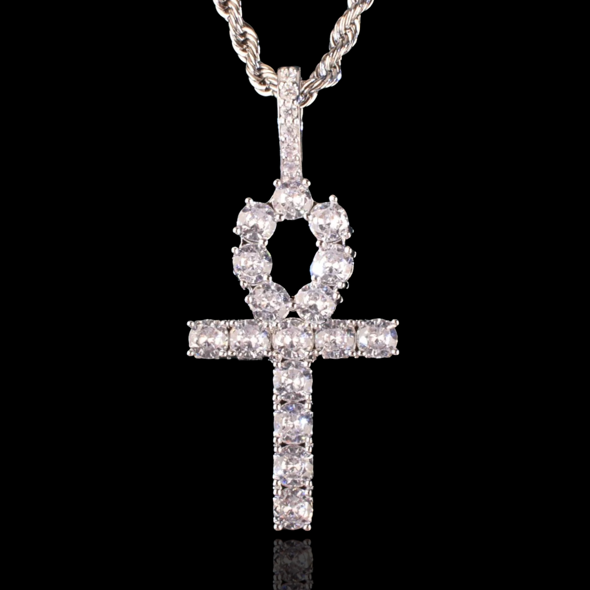 Diamond Ankh Cross Pendant