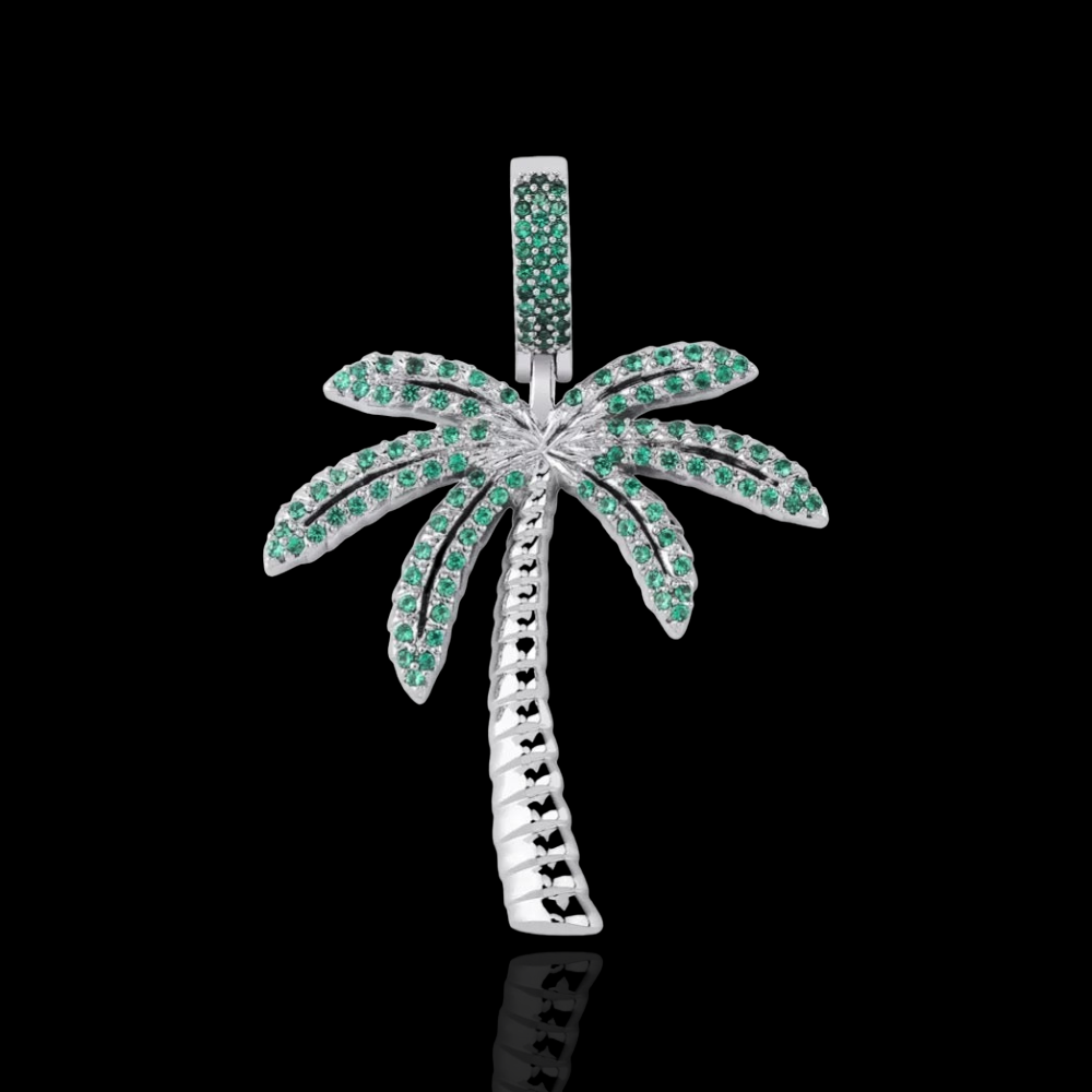 Iced Palm Tree Pendant