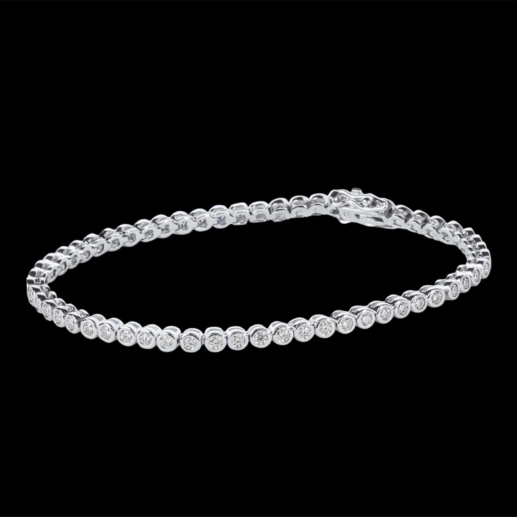 2mm Round Moissanite Diamond Tennis Bracelet