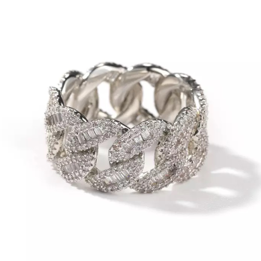 Baguette Diamond Cuban Ring