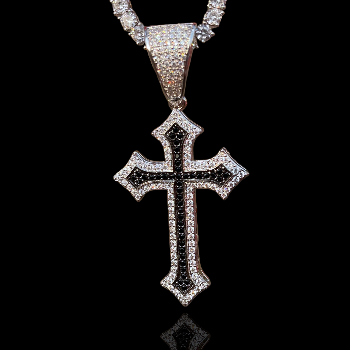 Celtic Black White Cross Pendant