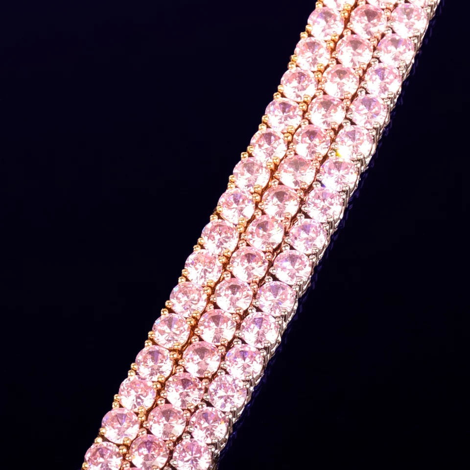 4MM Pink Diamond Tennis Chain