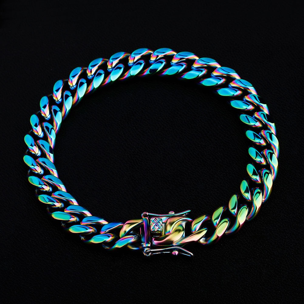 10mm Neo Chrome Cuban Bracelet