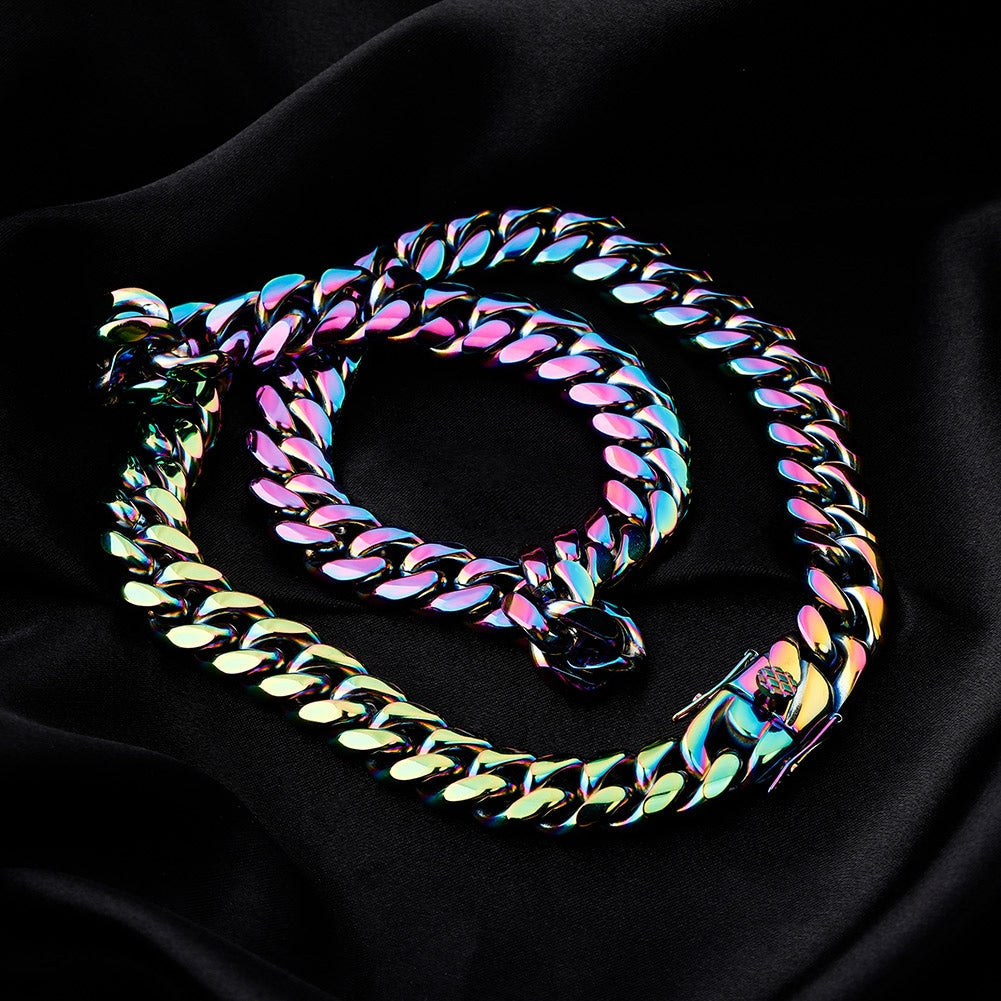 14mm Neo Chrome Miami Cuban Chain