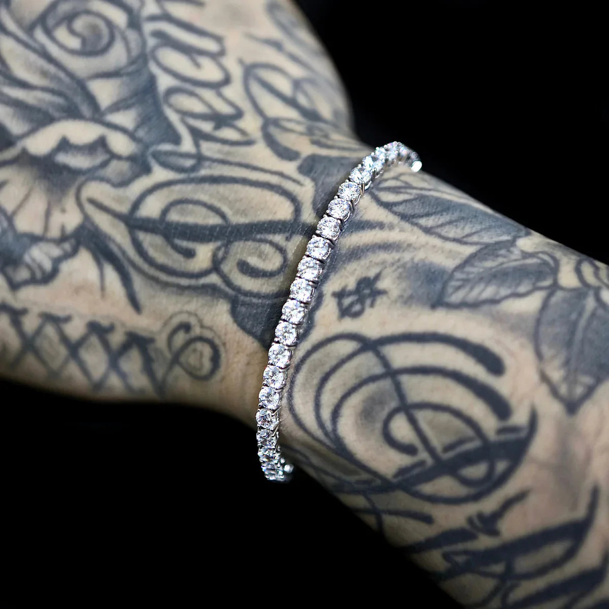 4MM WHITE GOLD PLATED TENNIS BRACELET