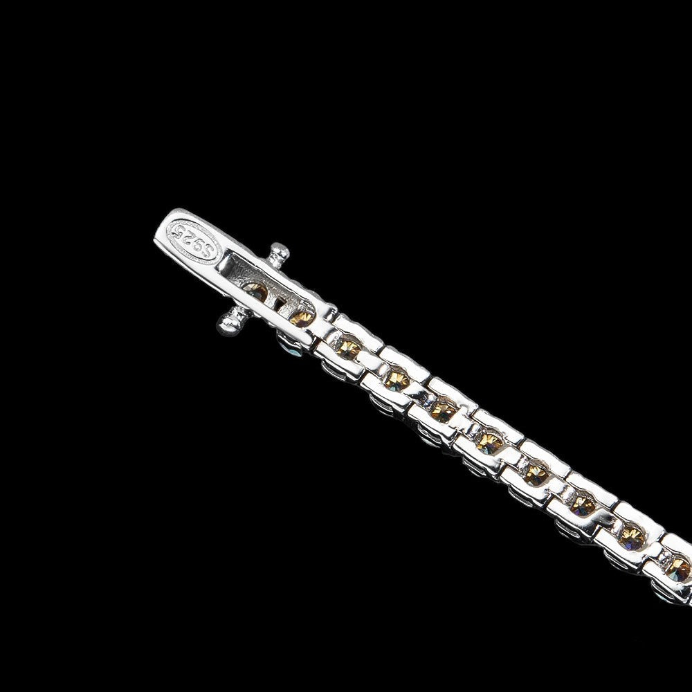 3mm Champagne Moissanite Diamond Tennis Bracelet