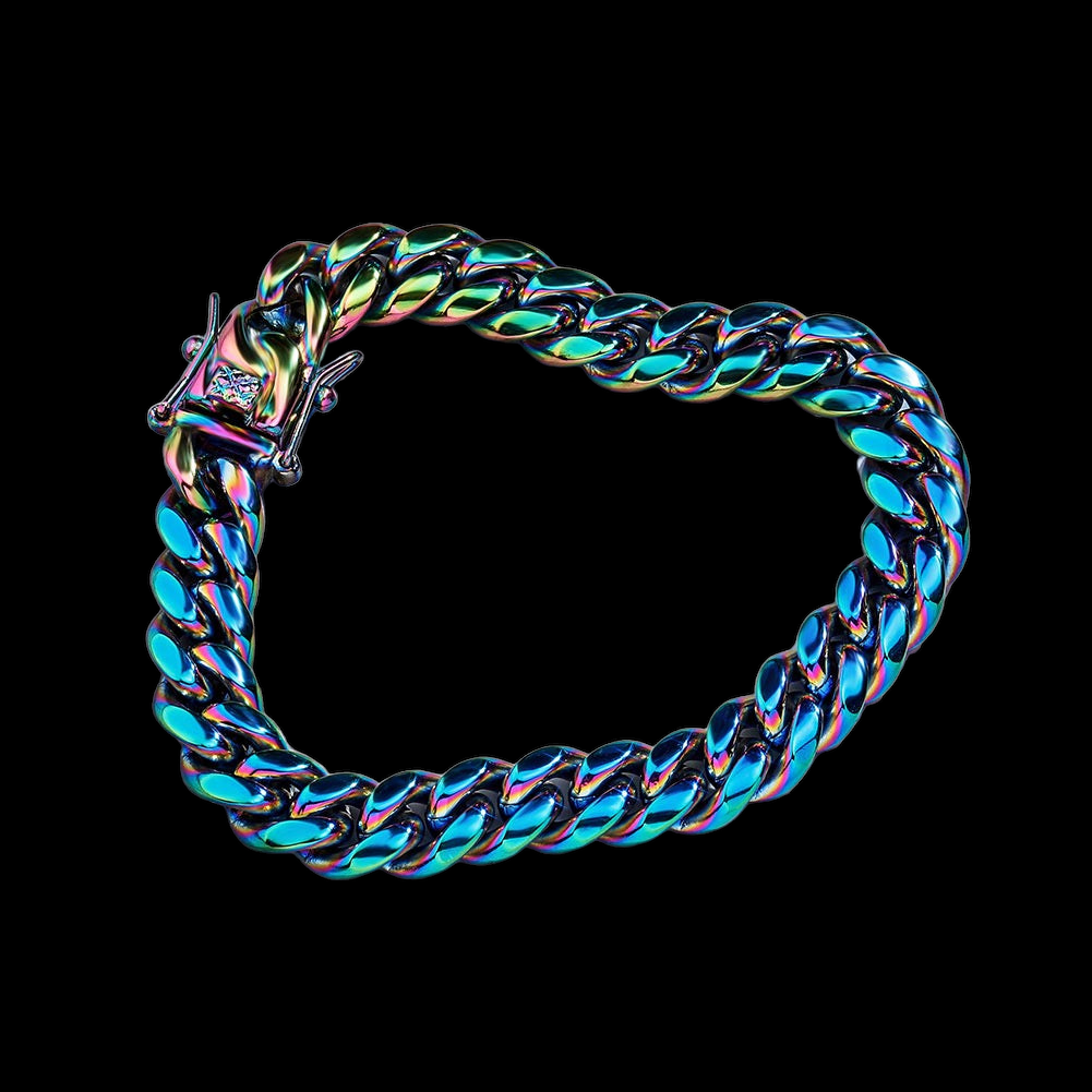 10mm Neo Chrome Cuban Bracelet