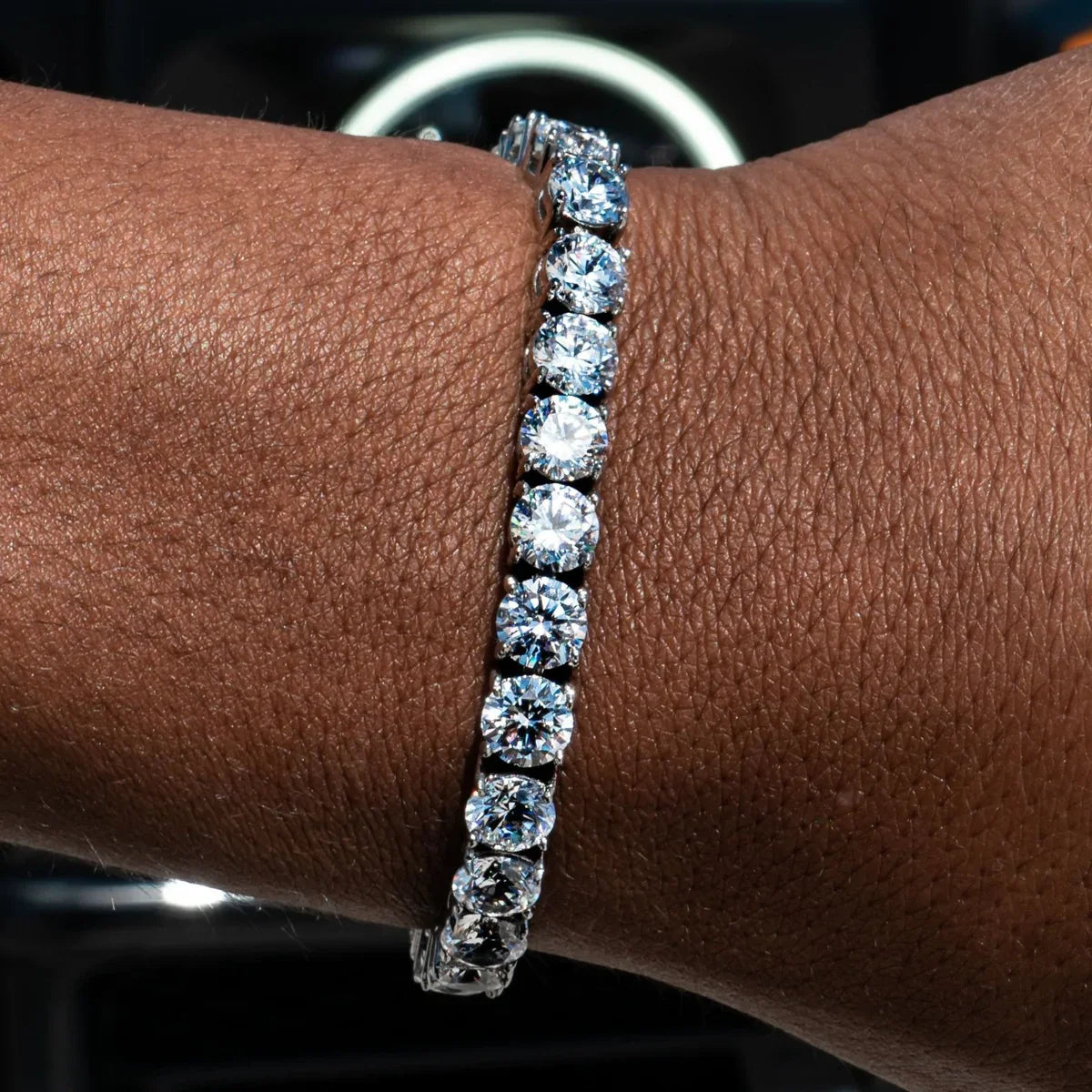 5mm Silver Moissanite Diamond Tennis Bracelet