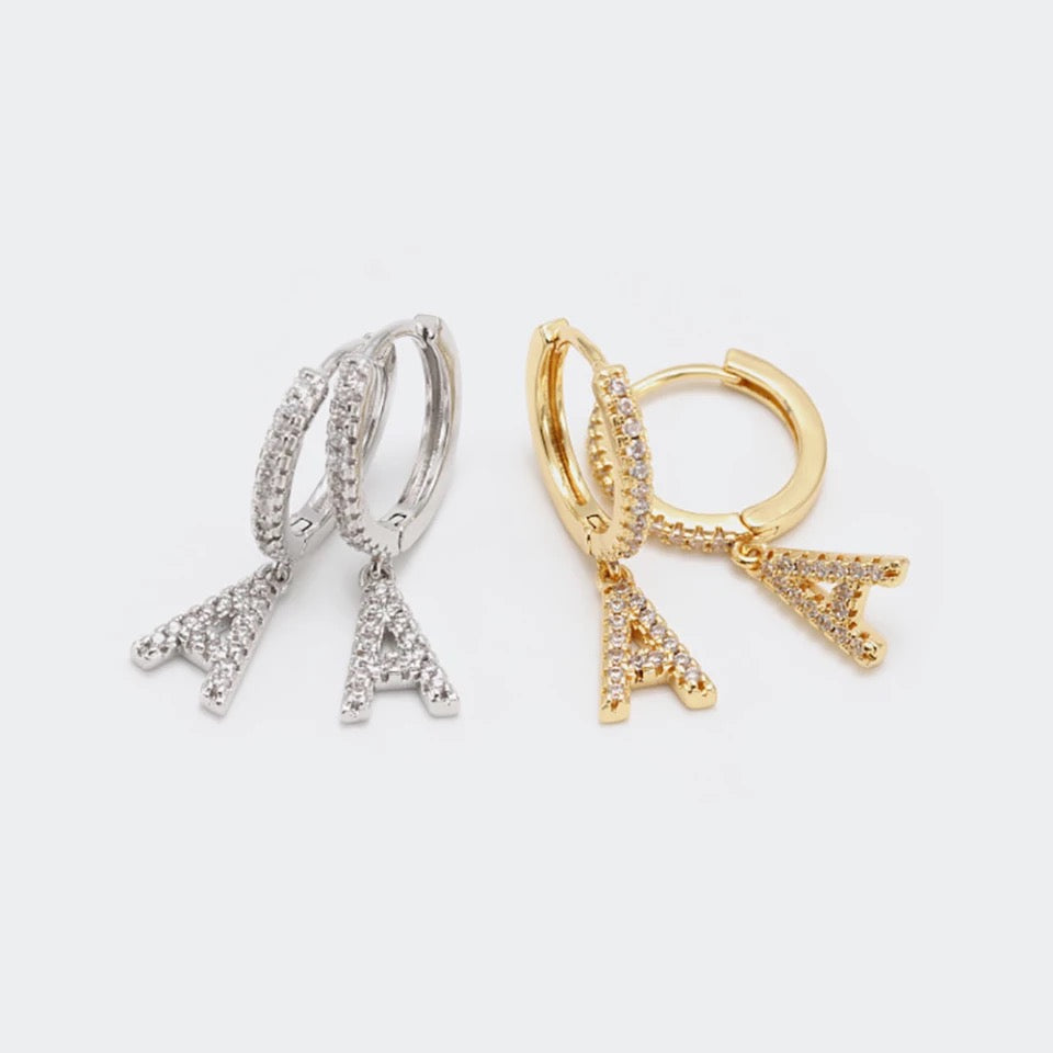 Iced out Letter Earrings