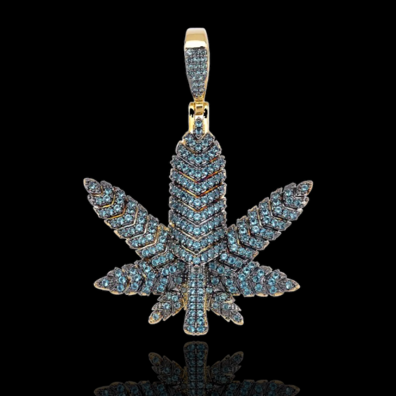 Premium Iced Out Cannabis Leaf Pendant