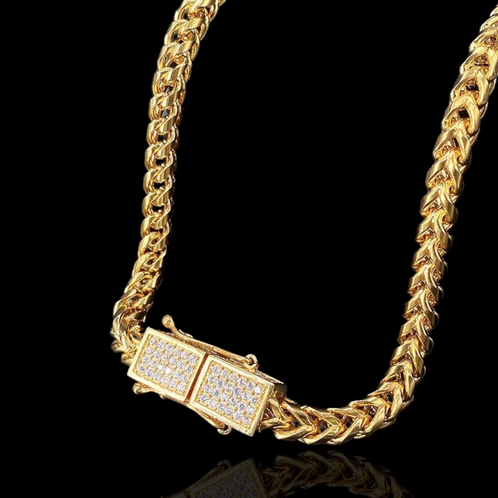 6mm Gold Plated Iced-Lock Franco Chain