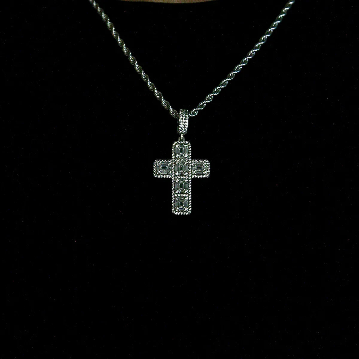 Baguette Diamond Cross Pendant