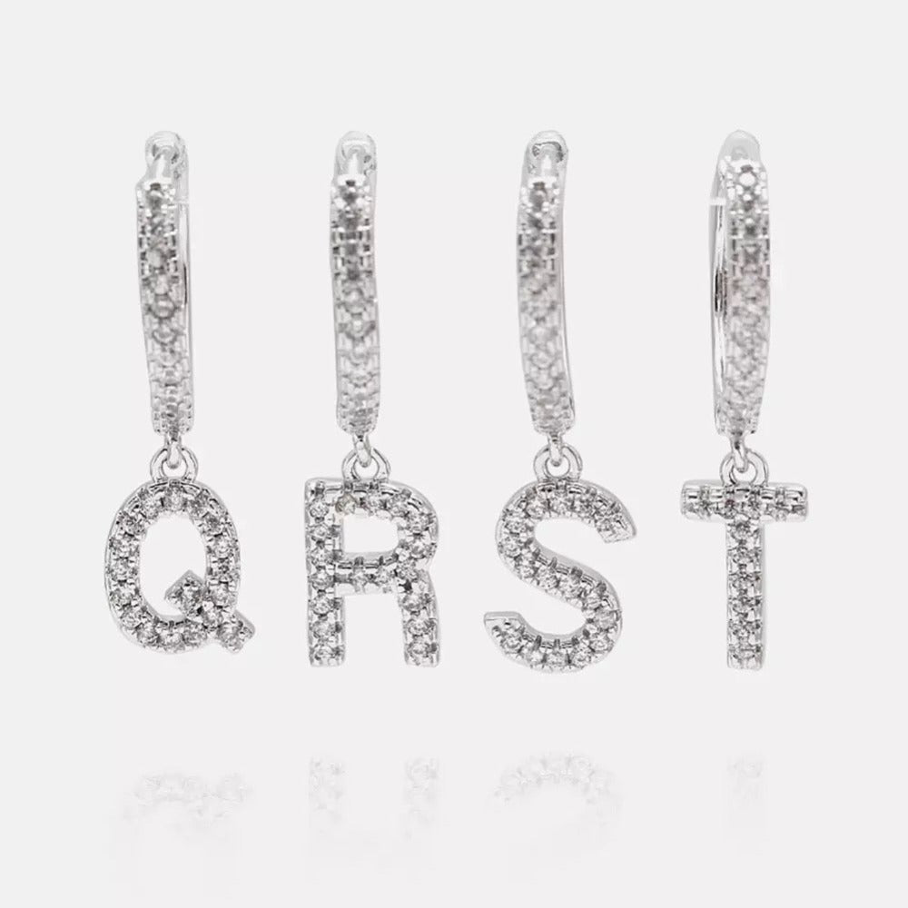 Iced out Letter Earrings