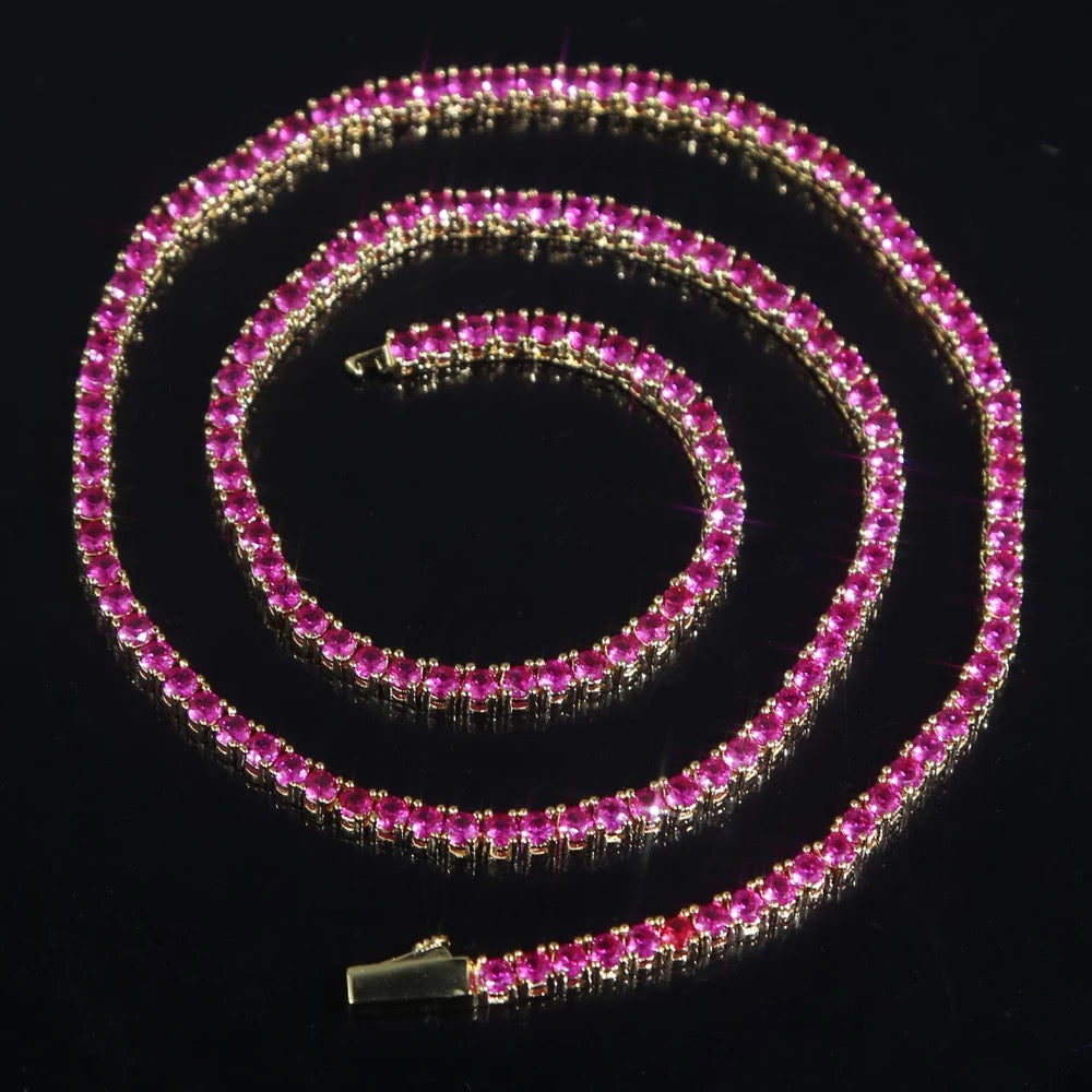 3MM Ruby Tennis Chain