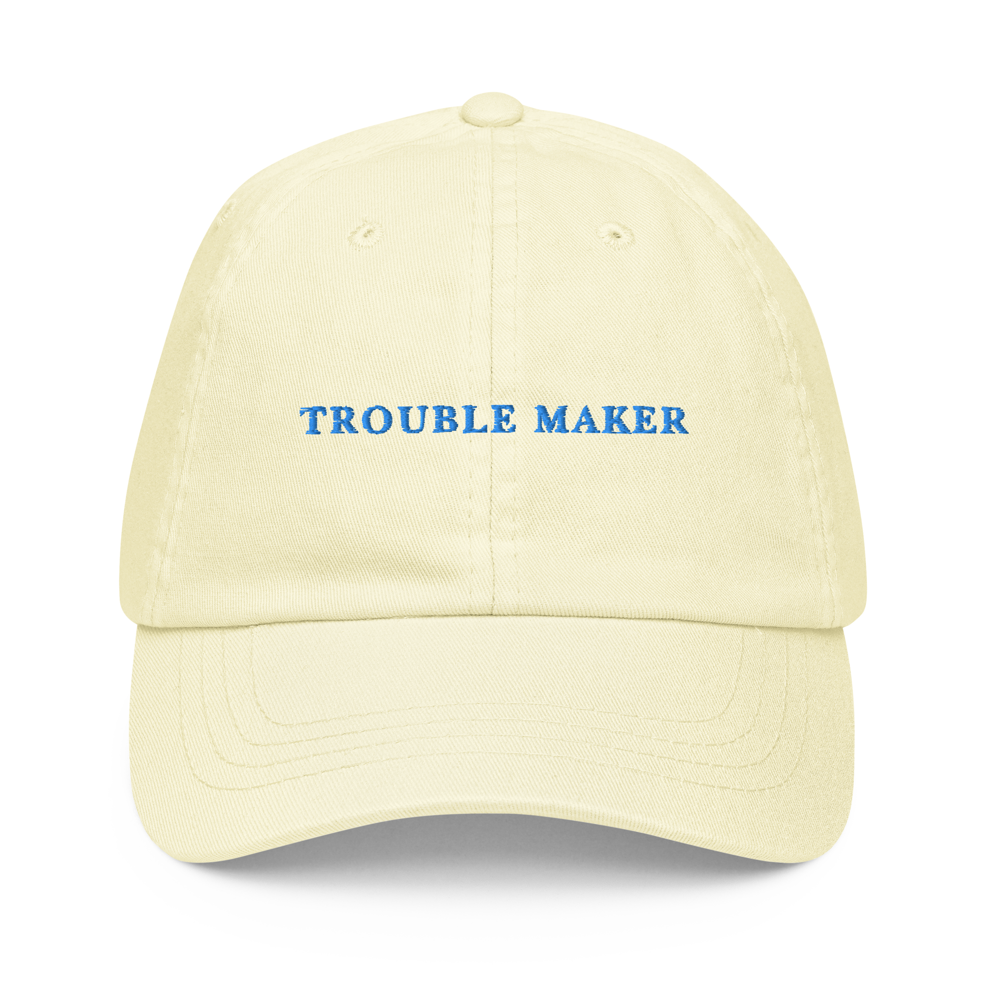 Trouble Maker Embroidered Pastel Baseball Cap