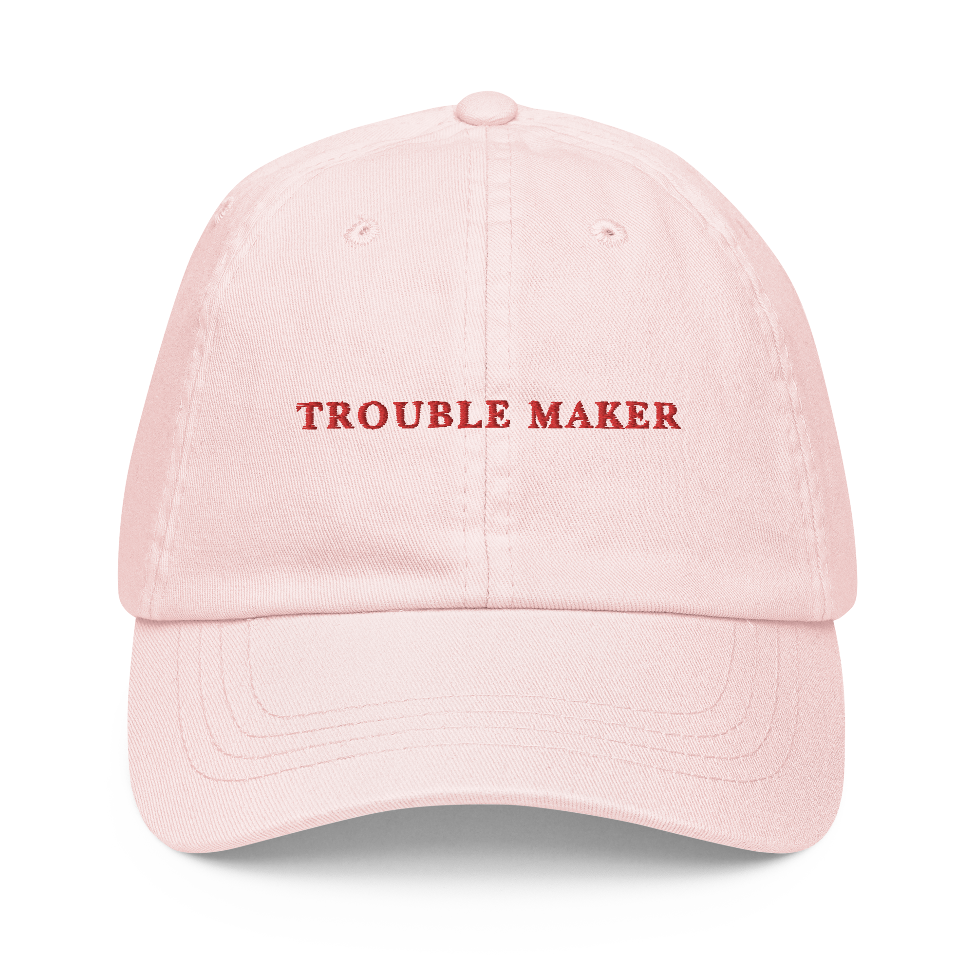 Trouble Maker Embroidered Pastel Baseball Cap