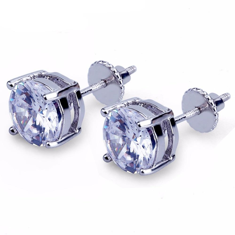 8mm Simulated Diamond Earrings