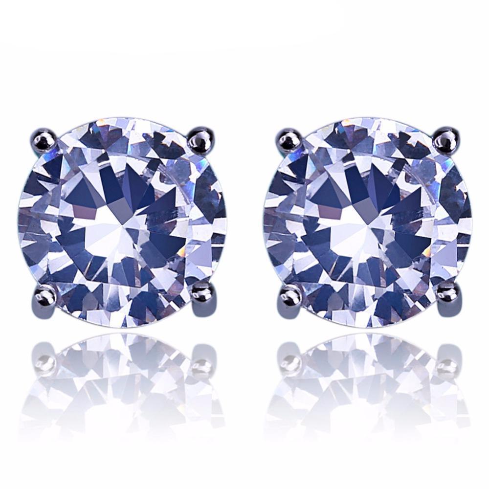 8mm Simulated Diamond Earrings