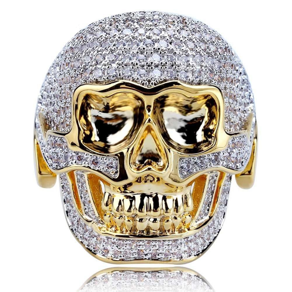 Iced Out Biker Skull Ring