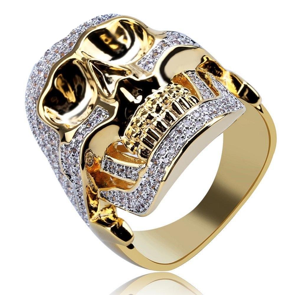 Iced Out Biker Skull Ring