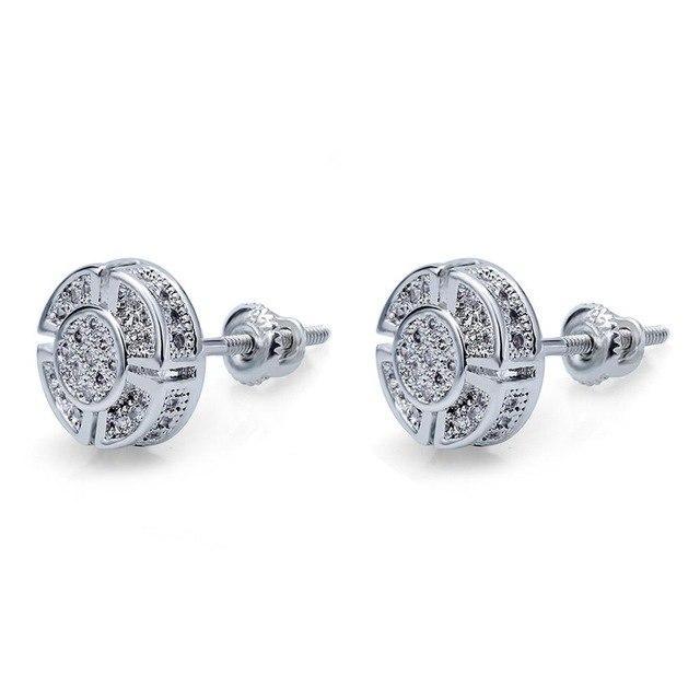 8mm Fully Iced Out 360 Cross Earrings