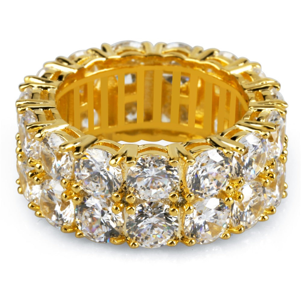 Gold Plated Double Row Tennis Ring