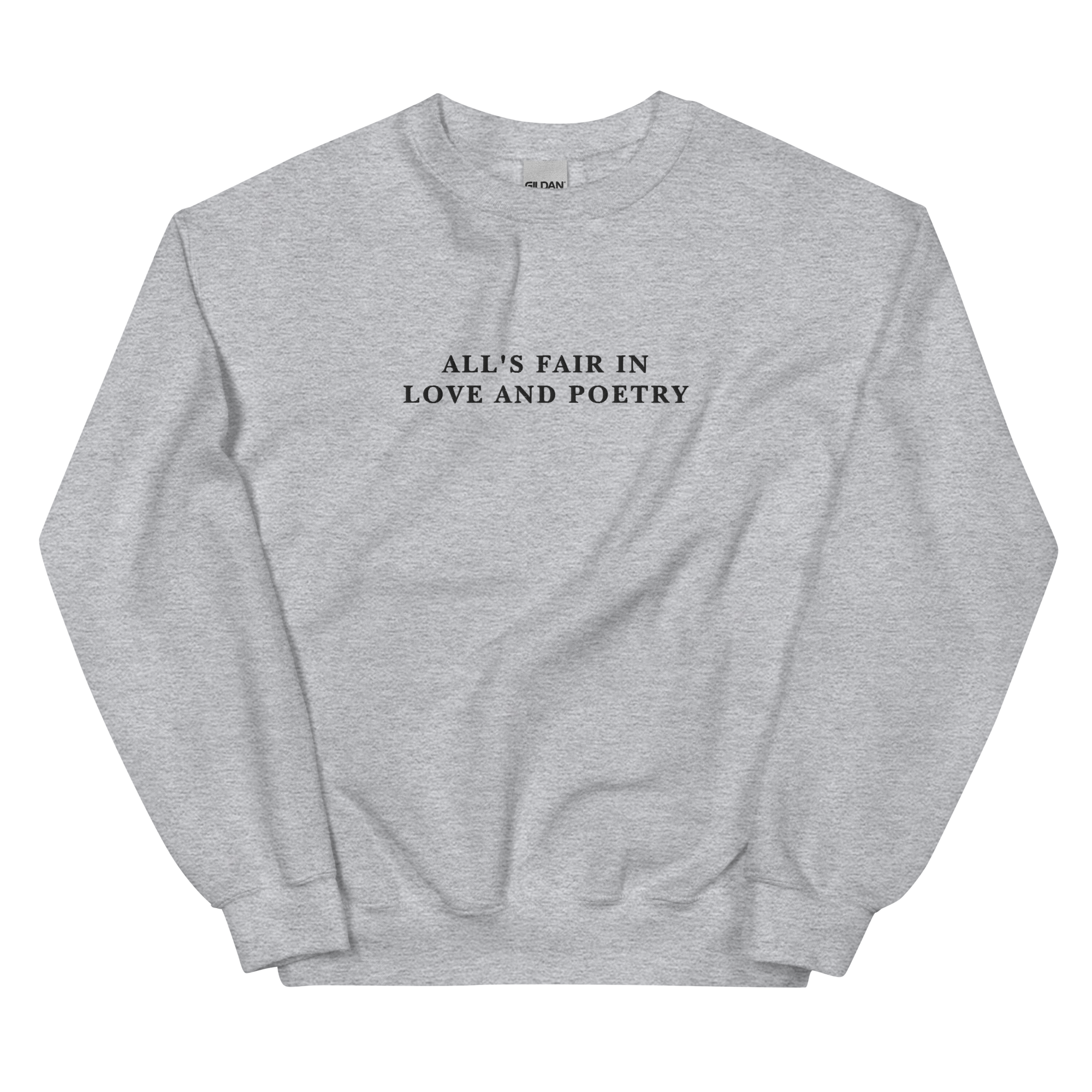 All's Fair in Love and Poetry Embroidered Crewneck Sweatshirt