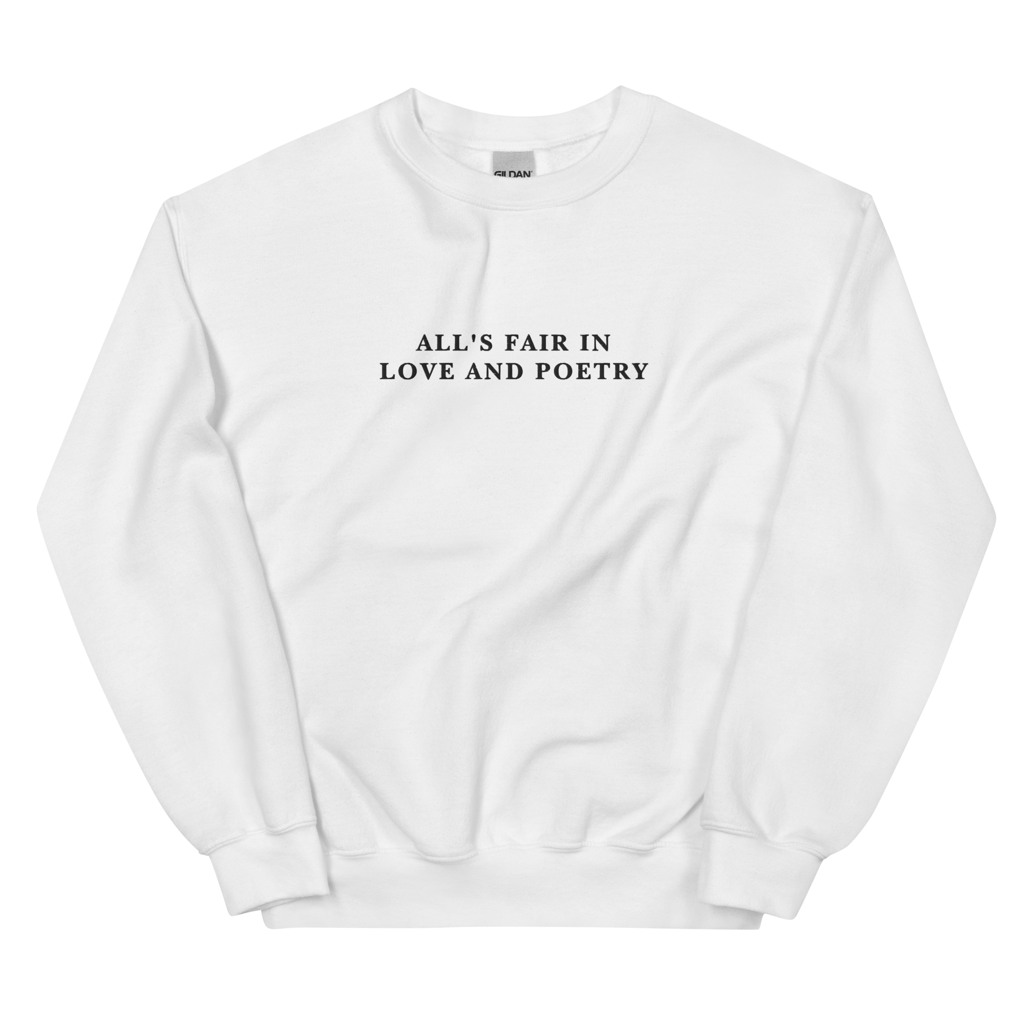 All's Fair in Love and Poetry Embroidered Crewneck Sweatshirt