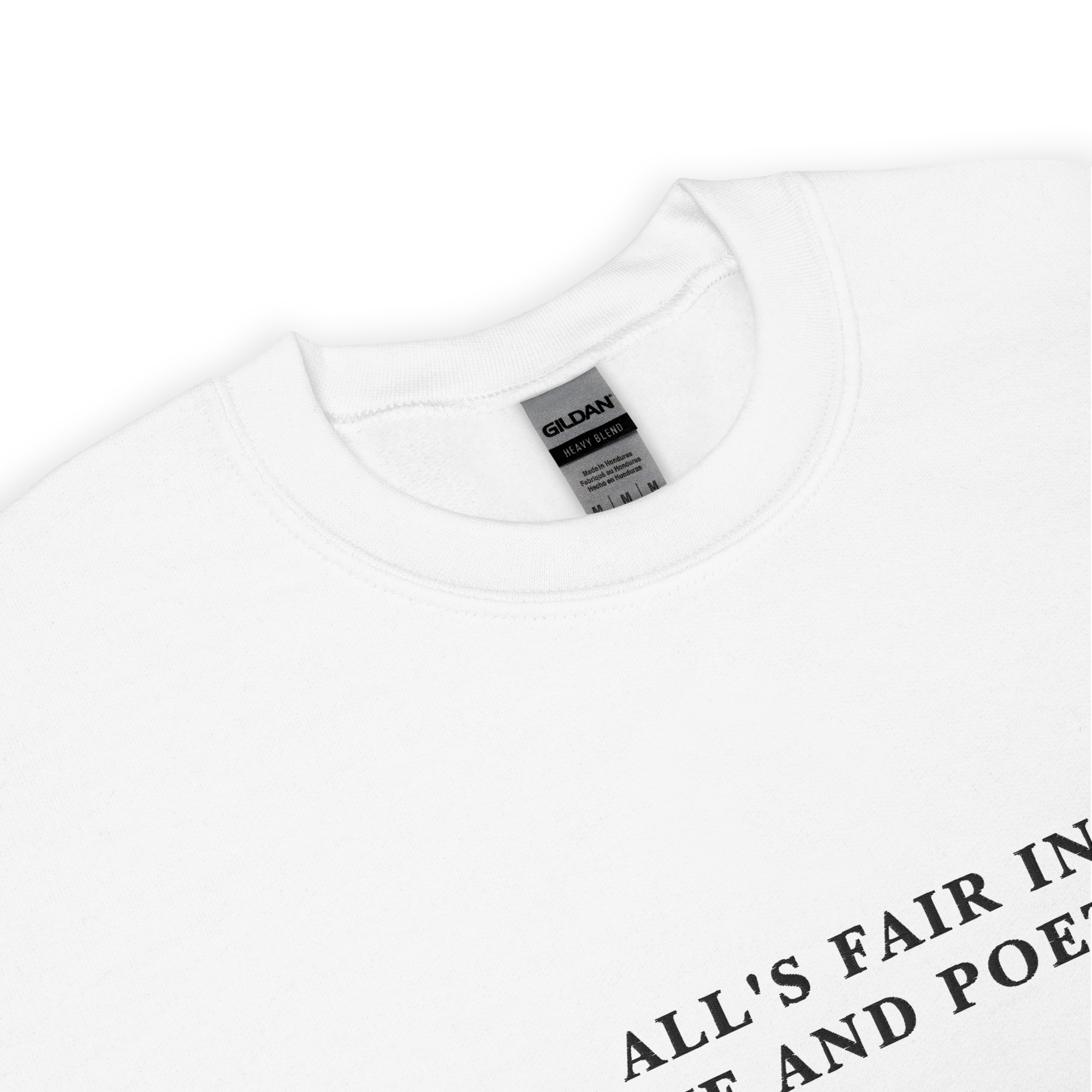 All's Fair in Love and Poetry Embroidered Crewneck Sweatshirt